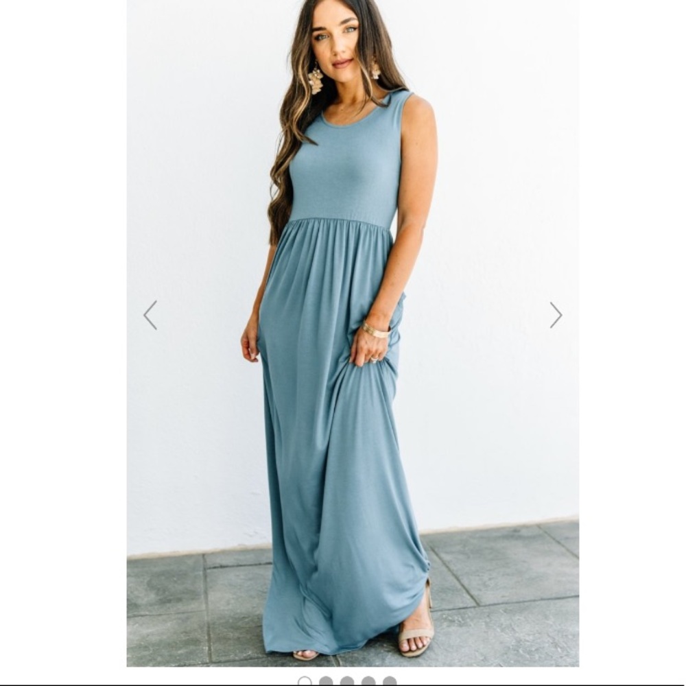 Blue Gray Maxi Dress